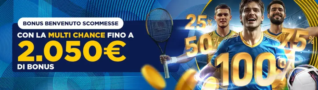 GoldBet - Bonus Benvenuto Scommesse fino a 2.050€