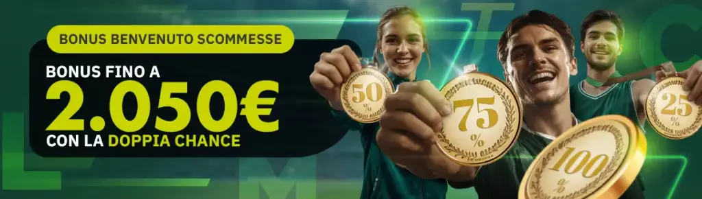 Lottomatica - Bonus Benvenuto Scommesse fino a 2.050€