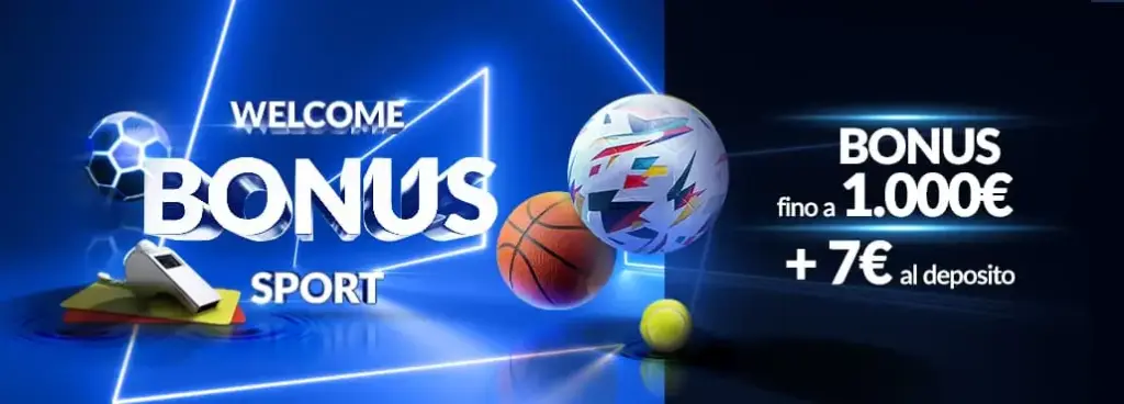 Eurobet - Bonus Benvenuto Scommesse Sportive fino a 1.000€ + 7€ al deposito
